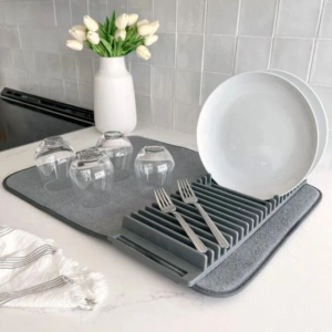 Tapis Égouttoir de Vaisselle 4 en 1 – Pliable,