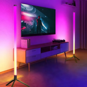 1 Lampadaire d’Angle Intelligent LED RGB 110 cm – Luminaire Moderne sur Pied